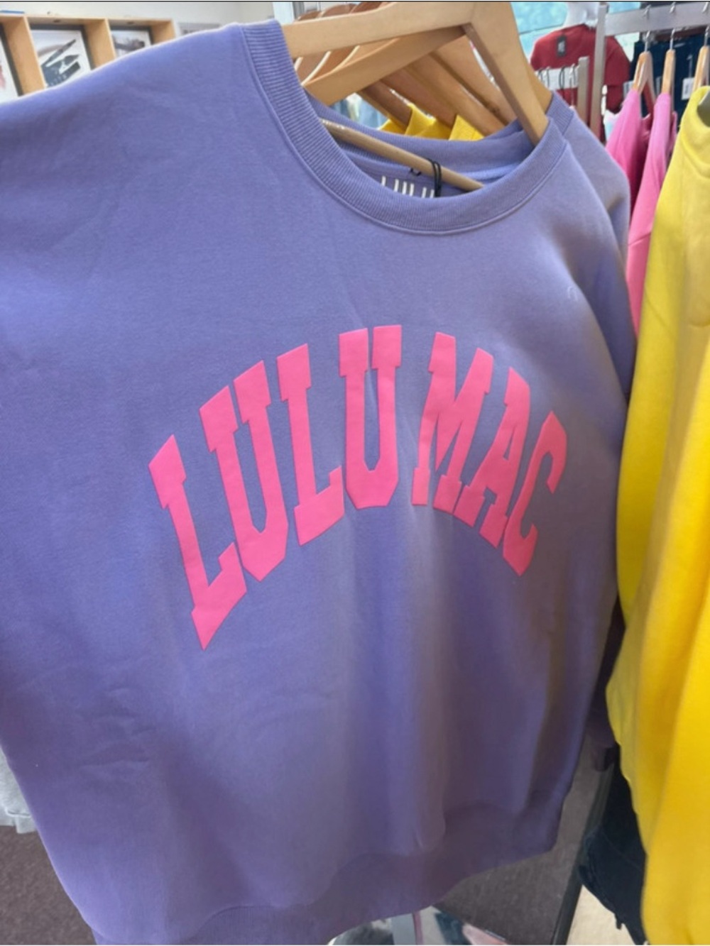 Lulu Mac Purple Crewneck Sweatshirt with Pink Logo